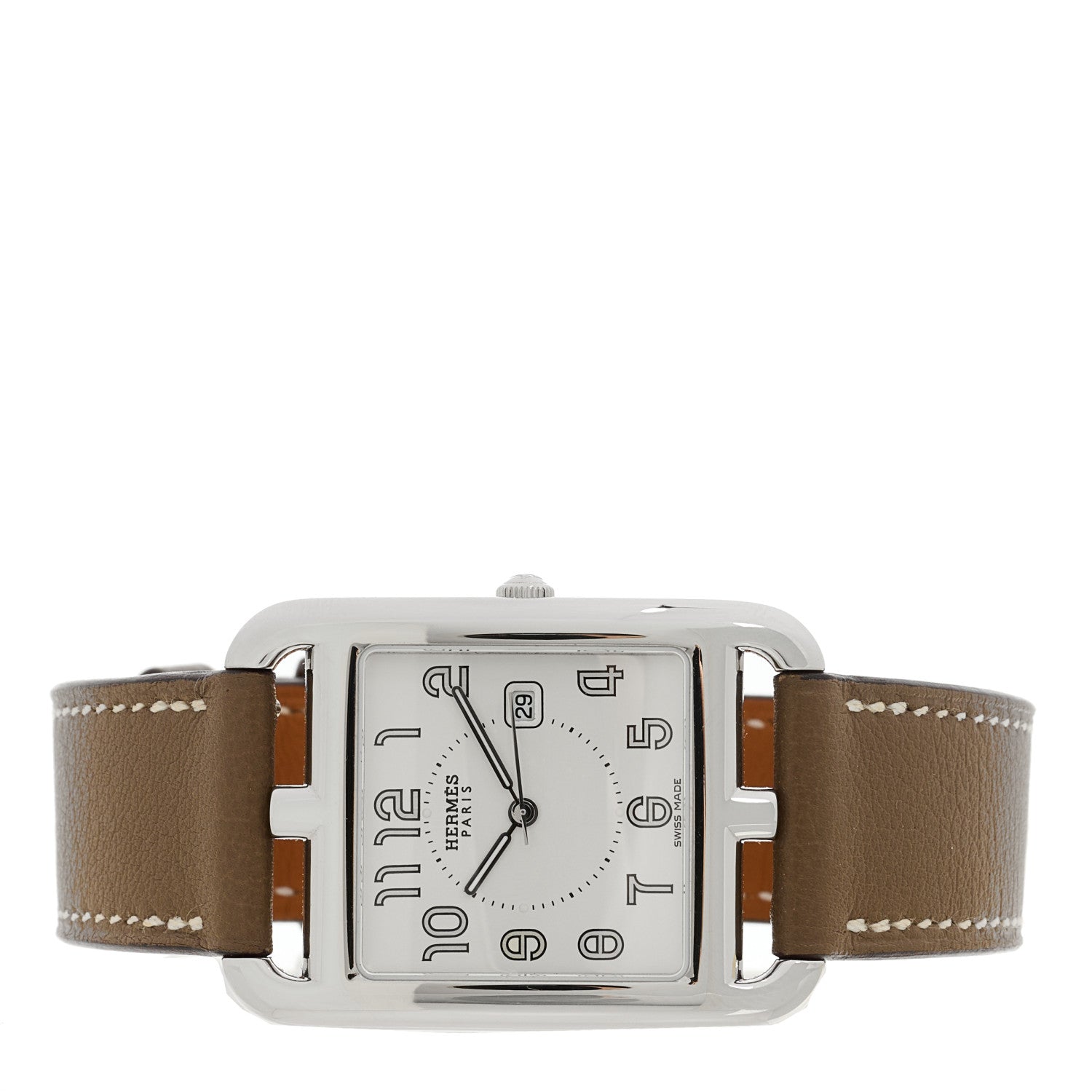 Hermes Stainless Steel Swift 29mm Cape Cod Quartz Watch Etoupe 2 of 5