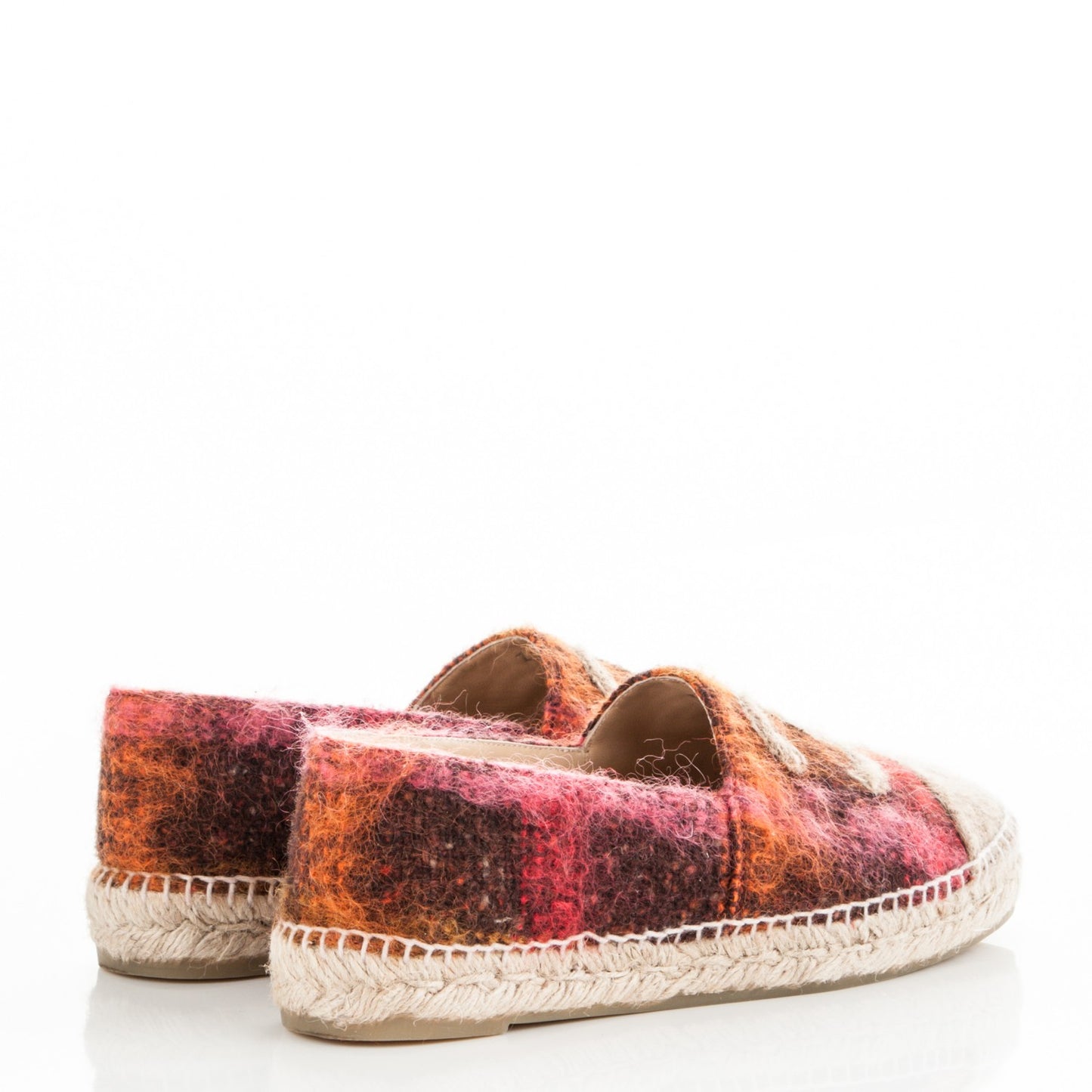 Tweed CC Espadrilles 39 Brown Pink Beige