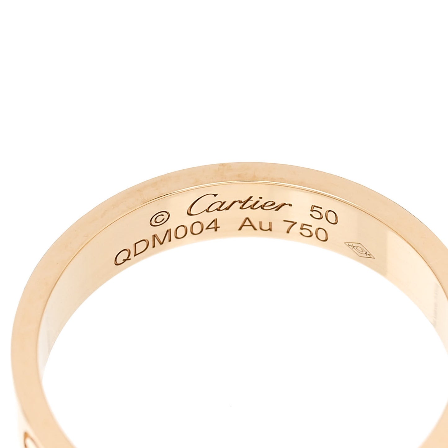 18K Yellow Gold 3.5mm LOVE Wedding Band Ring 50 5.25