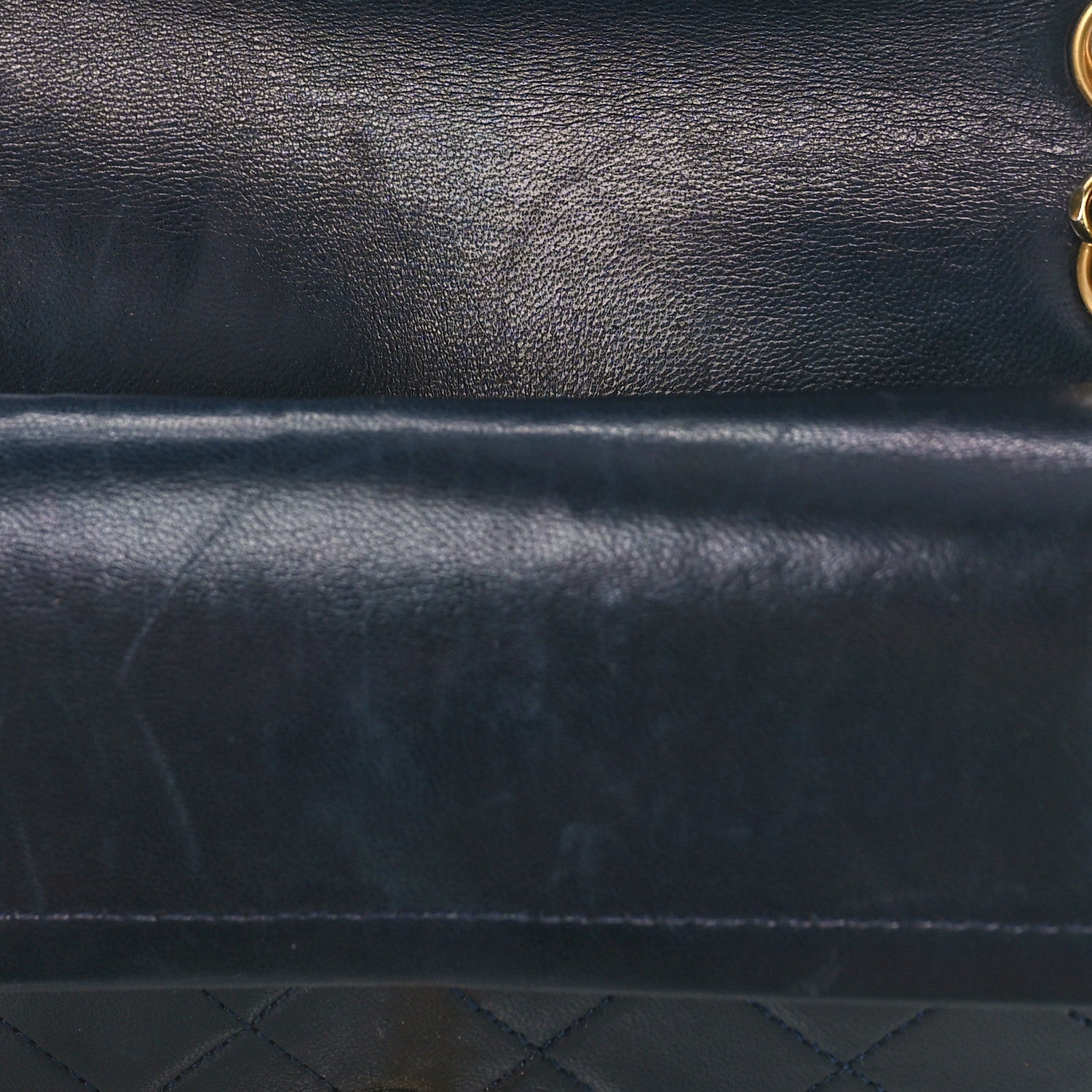 Chanel Lambskin Quilted Small Double Flap Navy 14 of 14
