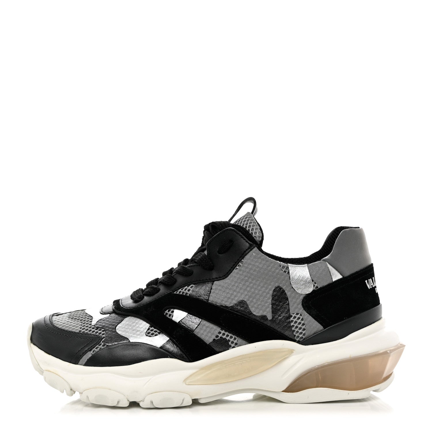 Valentino Garavani Calfskin Mesh Camo Womens Bounce Sneakers 37 Multicolor 1 of 8