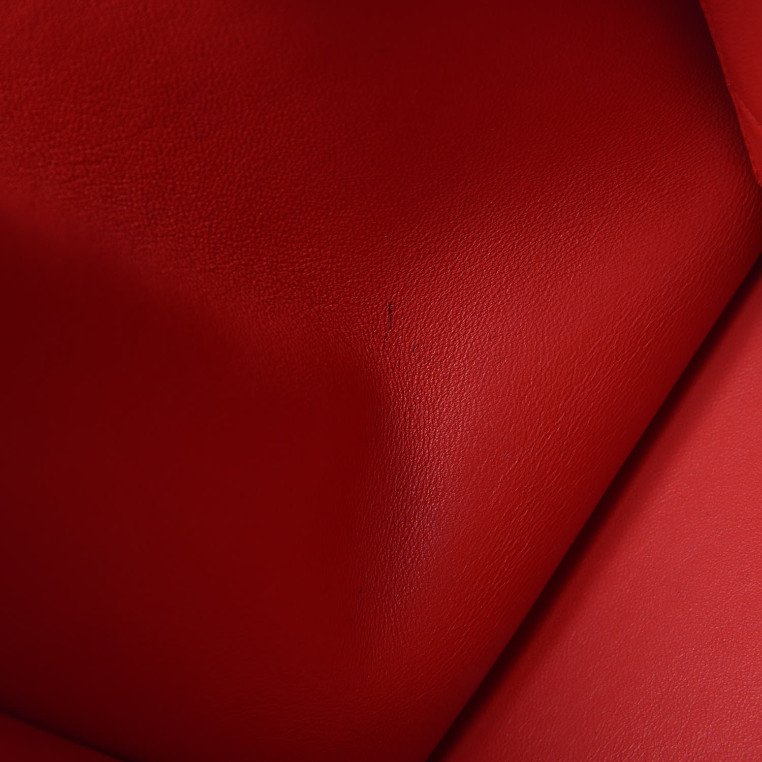 Celine Drummed Calfskin Suede Medium Trapeze Coquelicot 9 of 17