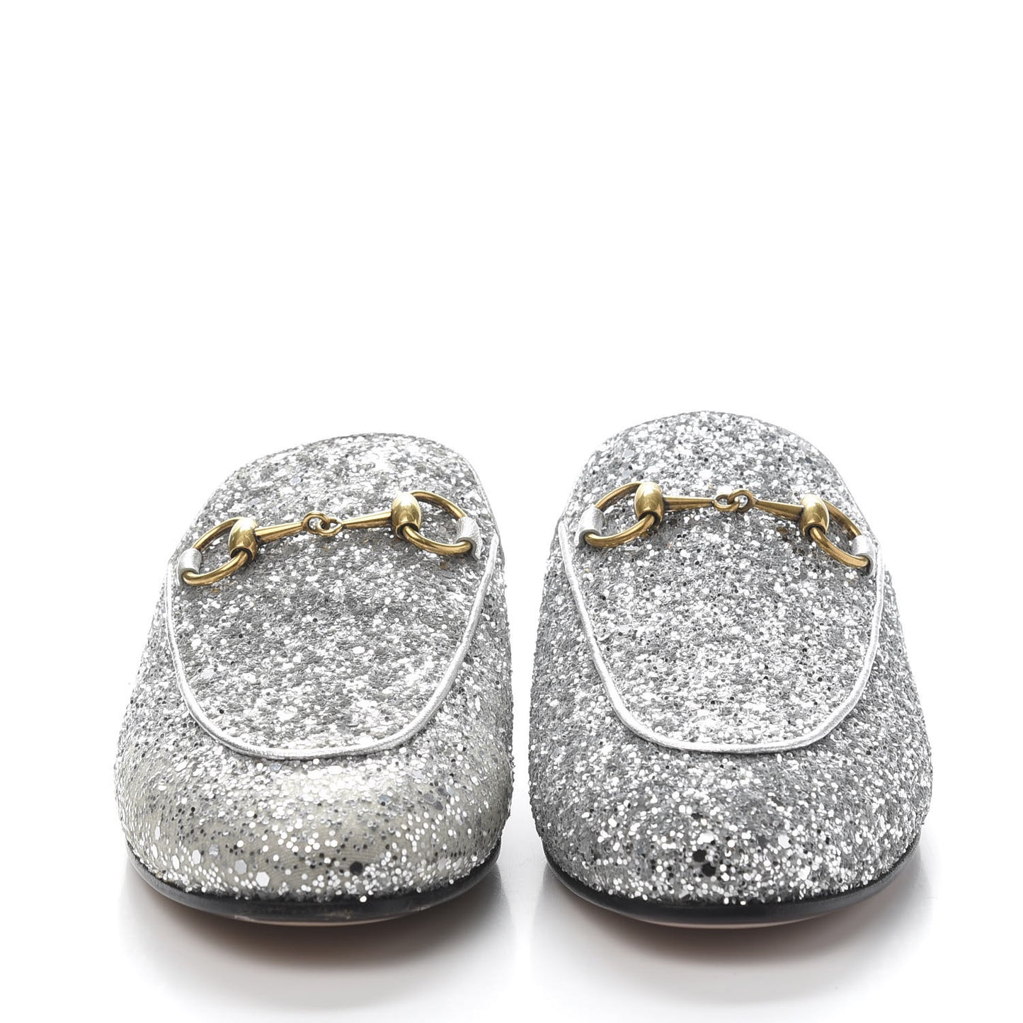 Glitter Womens Princetown Slippers 35 Silver