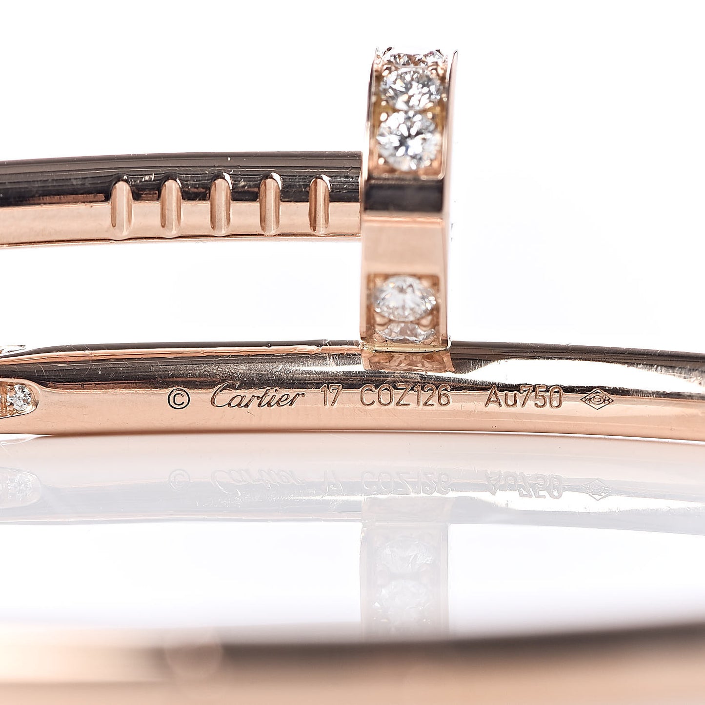 18K Pink Gold Diamond Juste Un Clou Bracelet 17