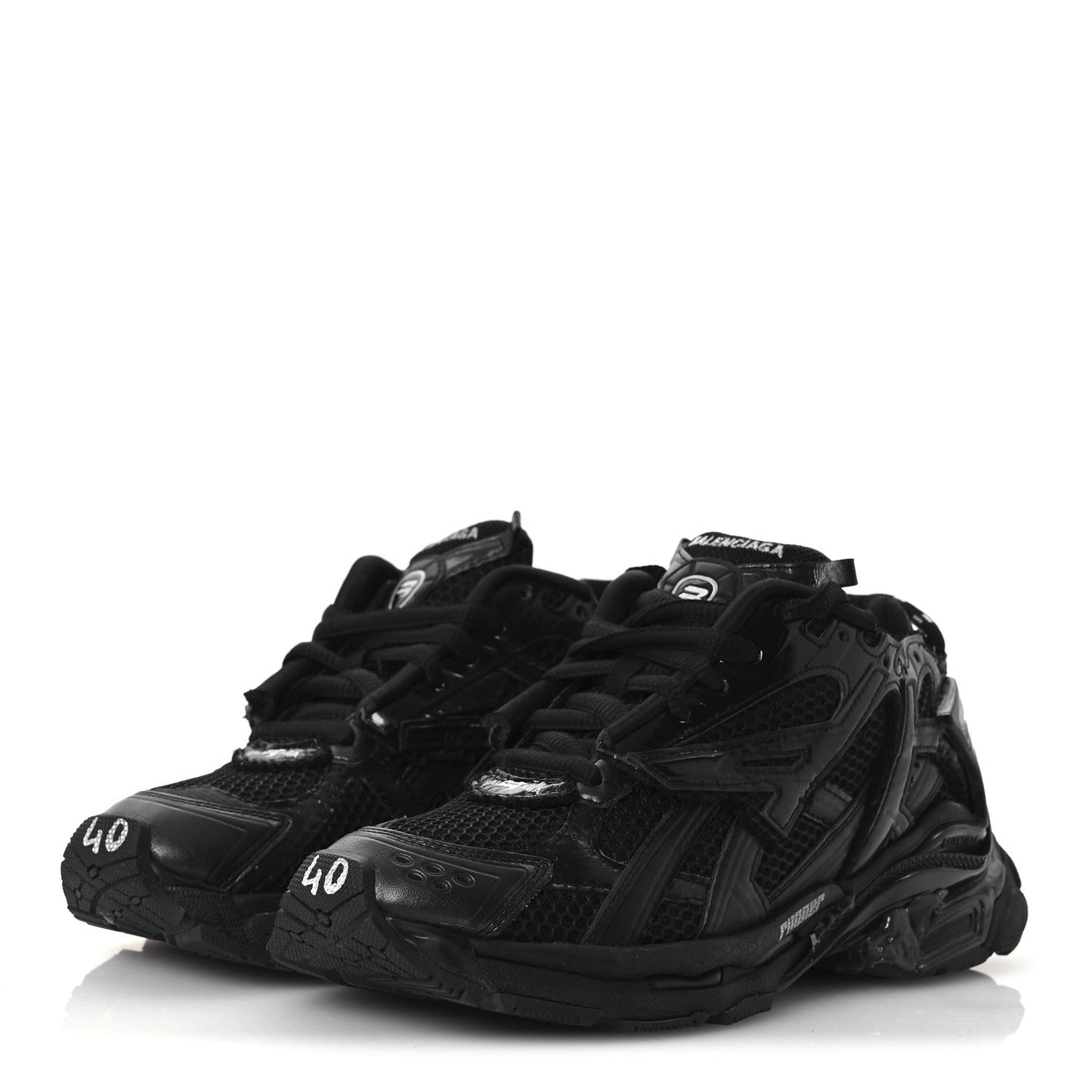 Mesh Rubber Monocolor Womens Runner Sneakers 40 Black