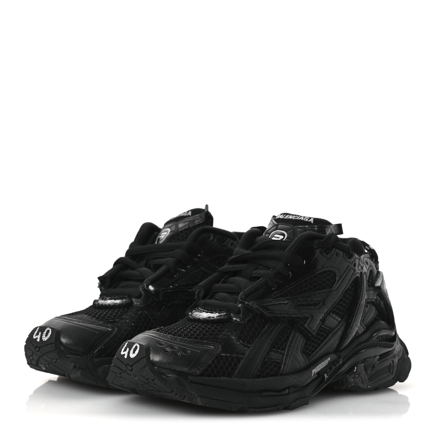 Balenciaga Mesh Rubber Monocolor Womens Runner Sneakers 40 Black 4 of 10