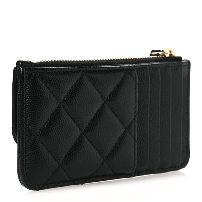 Chanel Caviar Quilted Flap Zip Card Holder Black 3 of 8