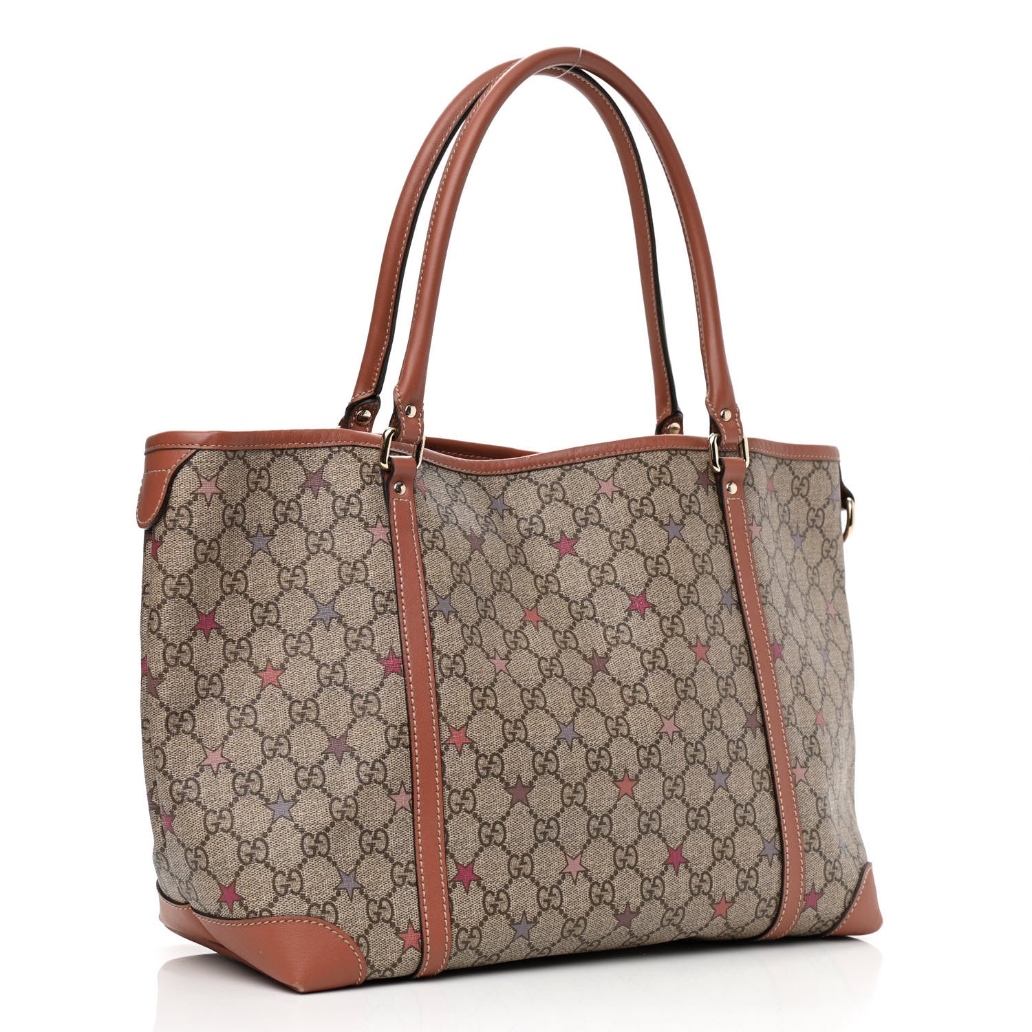 Gucci GG Plus Monogram Stars Medium Joy Tote Beige Pink 3 of 9