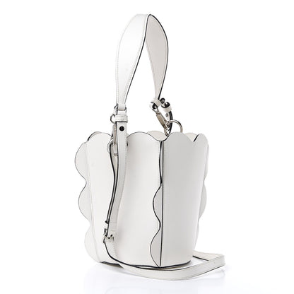 Miu Miu Calfskin Scalloped Bucket Bag White 4 of 14