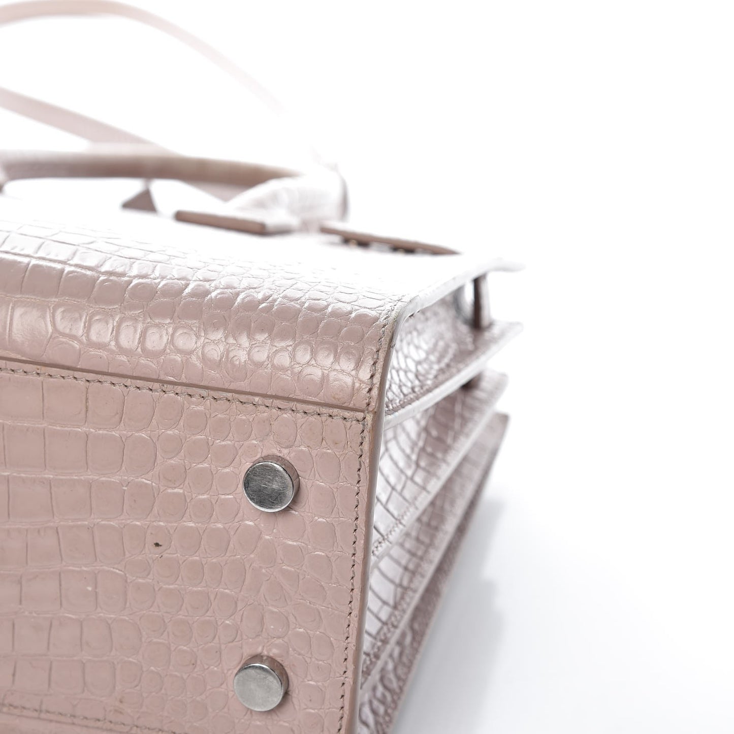 Calfskin Crocodile Embossed Baby Sac De Jour Rose Antic
