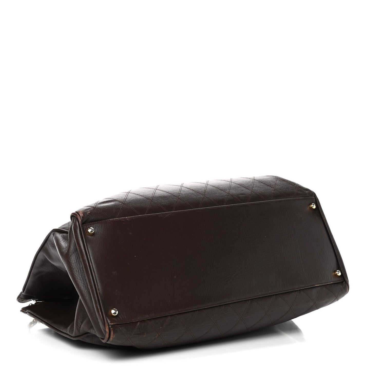 Calfskin Stitched XL Weekender Brown