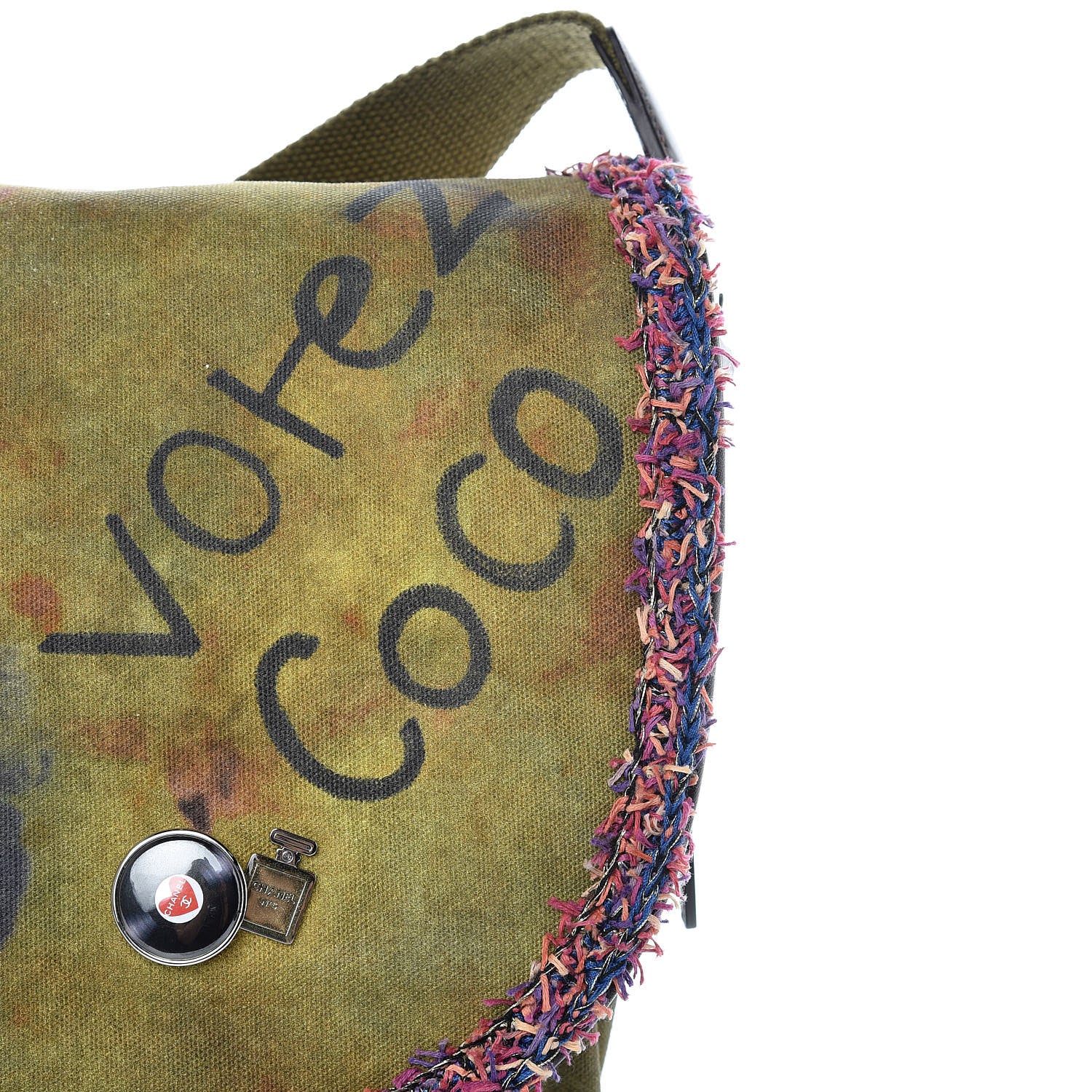 Chanel Washed Toile Graffiti On The Pavements Messenger Khaki Multicolor 11 of 13