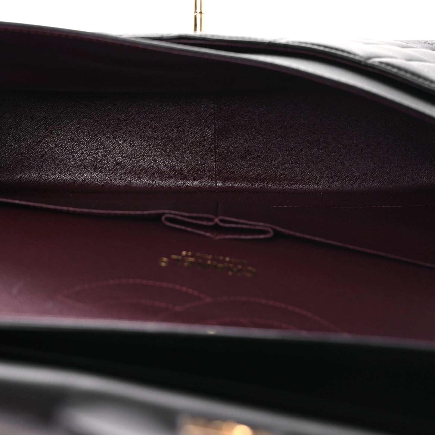 Lambskin Quilted Jumbo Double Flap Black