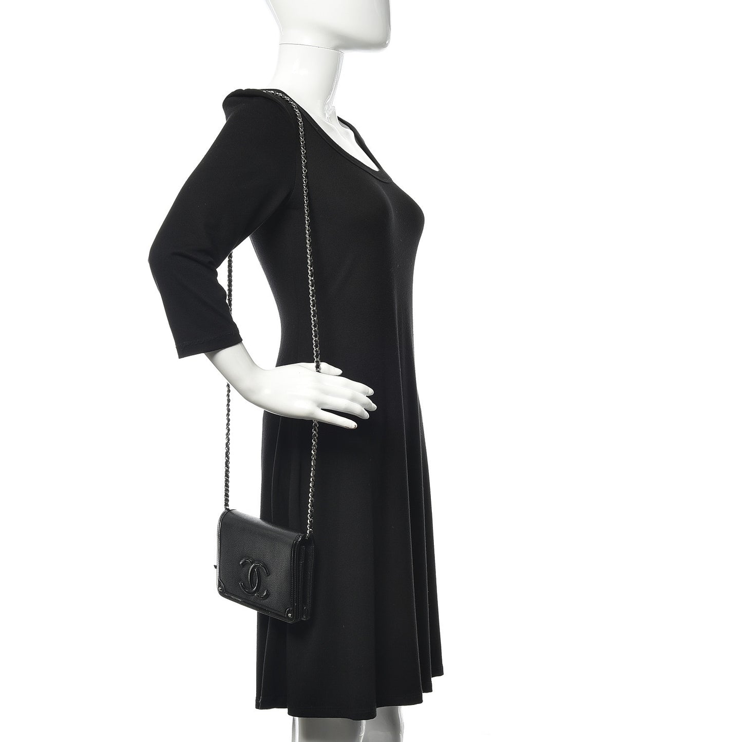 Caviar Patent CC Wallet On Chain WOC Black