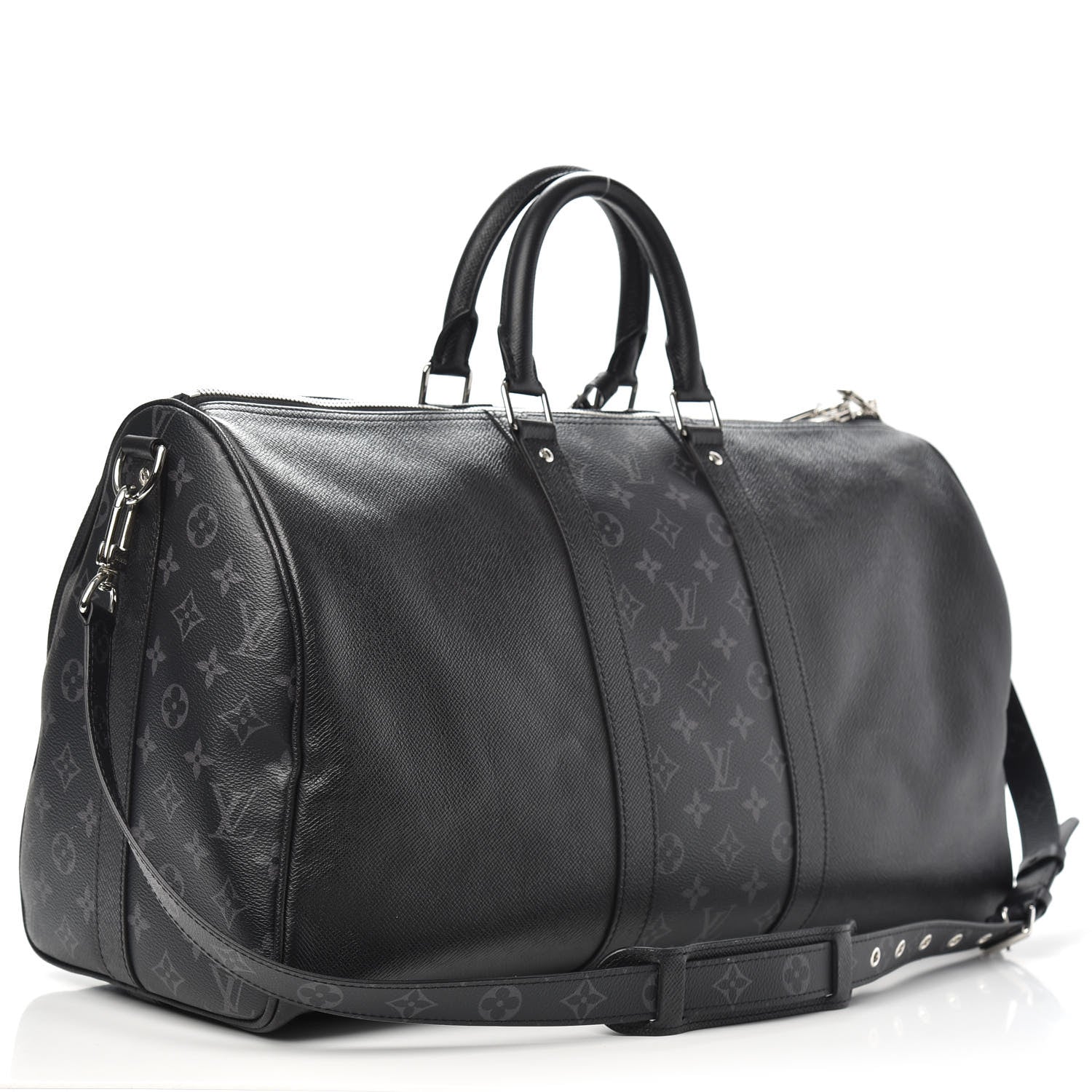 Louis Vuitton Taiga Monogram Eclipse Keepall Bandouliere 50 Black 2 of 9