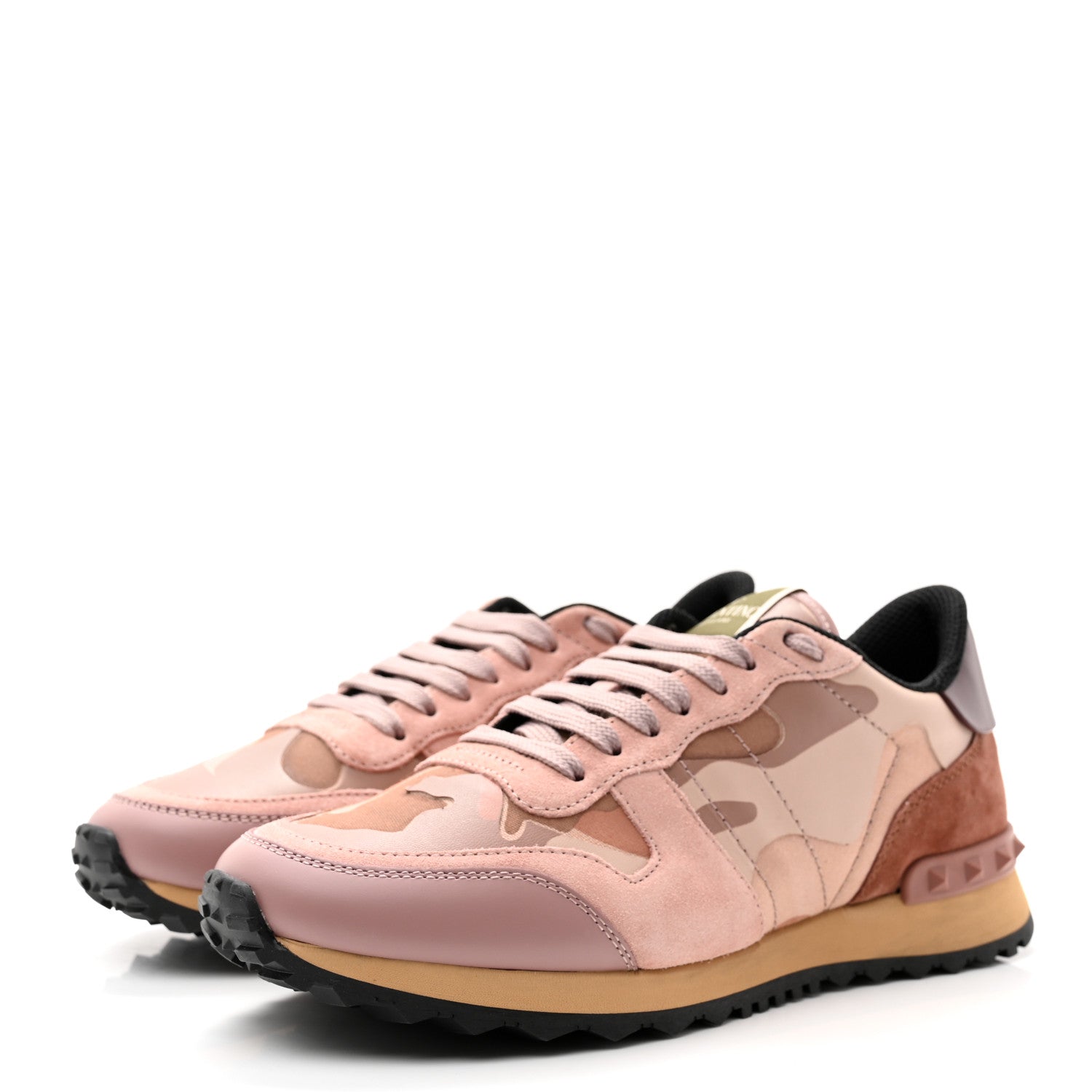 Valentino Garavani Mesh Suede Camouflage Womens Rockrunner Sneakers 38 Multicolor 3 of 13