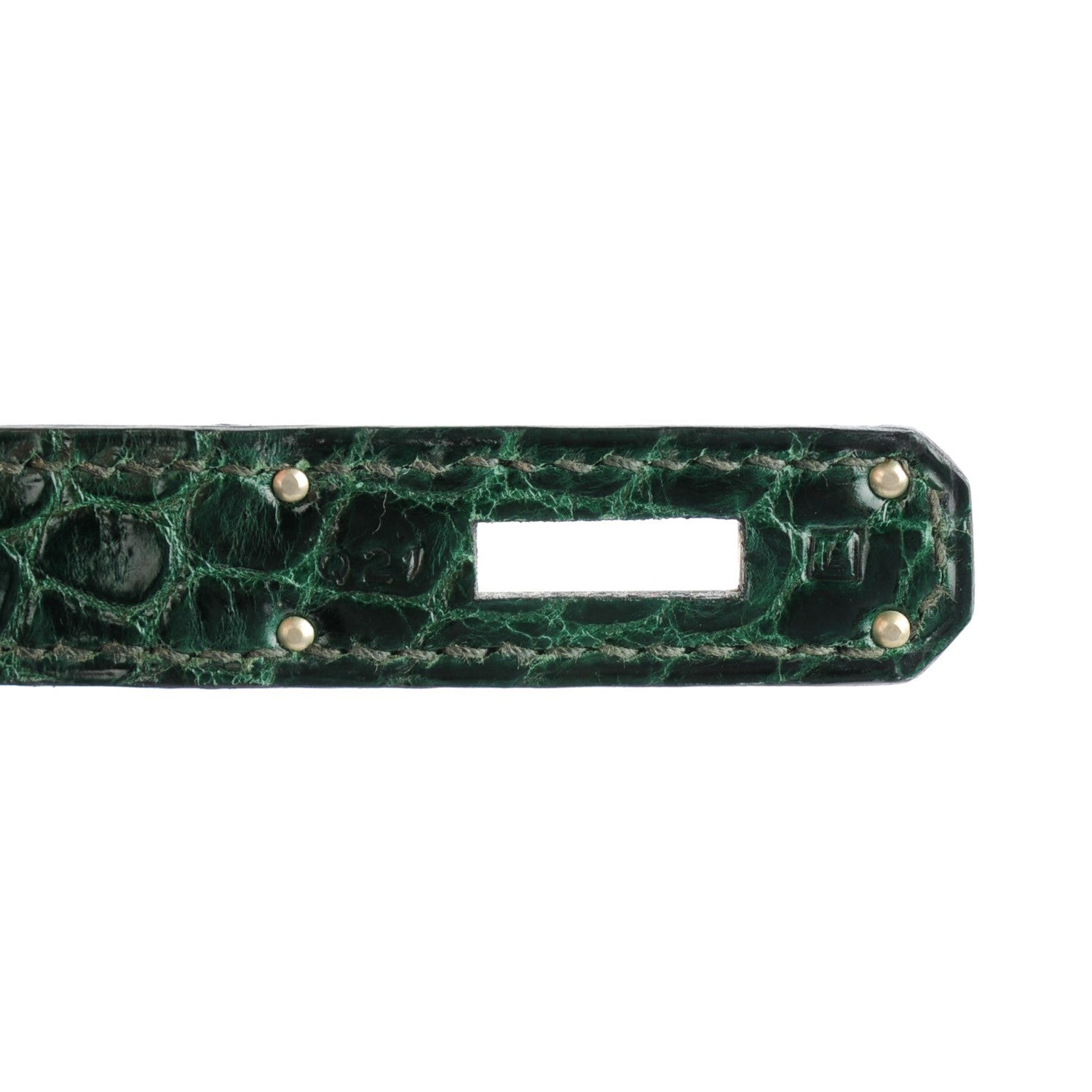 Hermes Shiny Porosus Crocodile Birkin 30 Vert Fonce 10 of 20