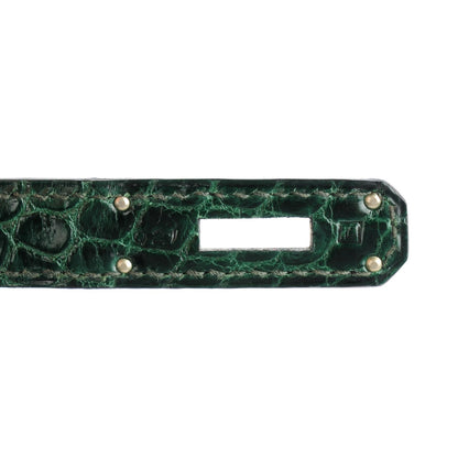 Hermes Shiny Porosus Crocodile Birkin 30 Vert Fonce 10 of 20