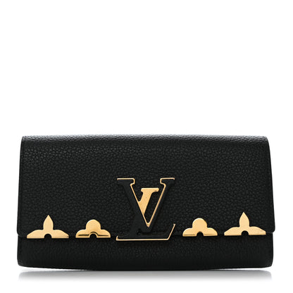 Louis Vuitton Taurillon Embellished Capucines Long Wallet Black 1 of 7
