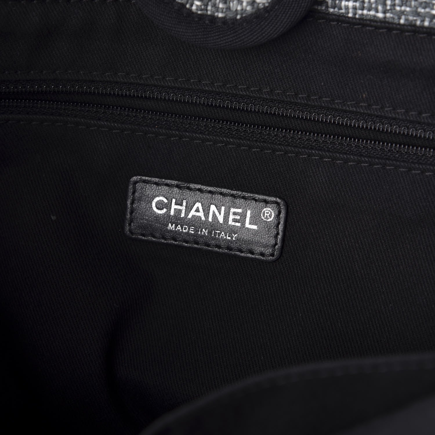 Chanel Canvas Small Deauville Tote Grey 7 of 9