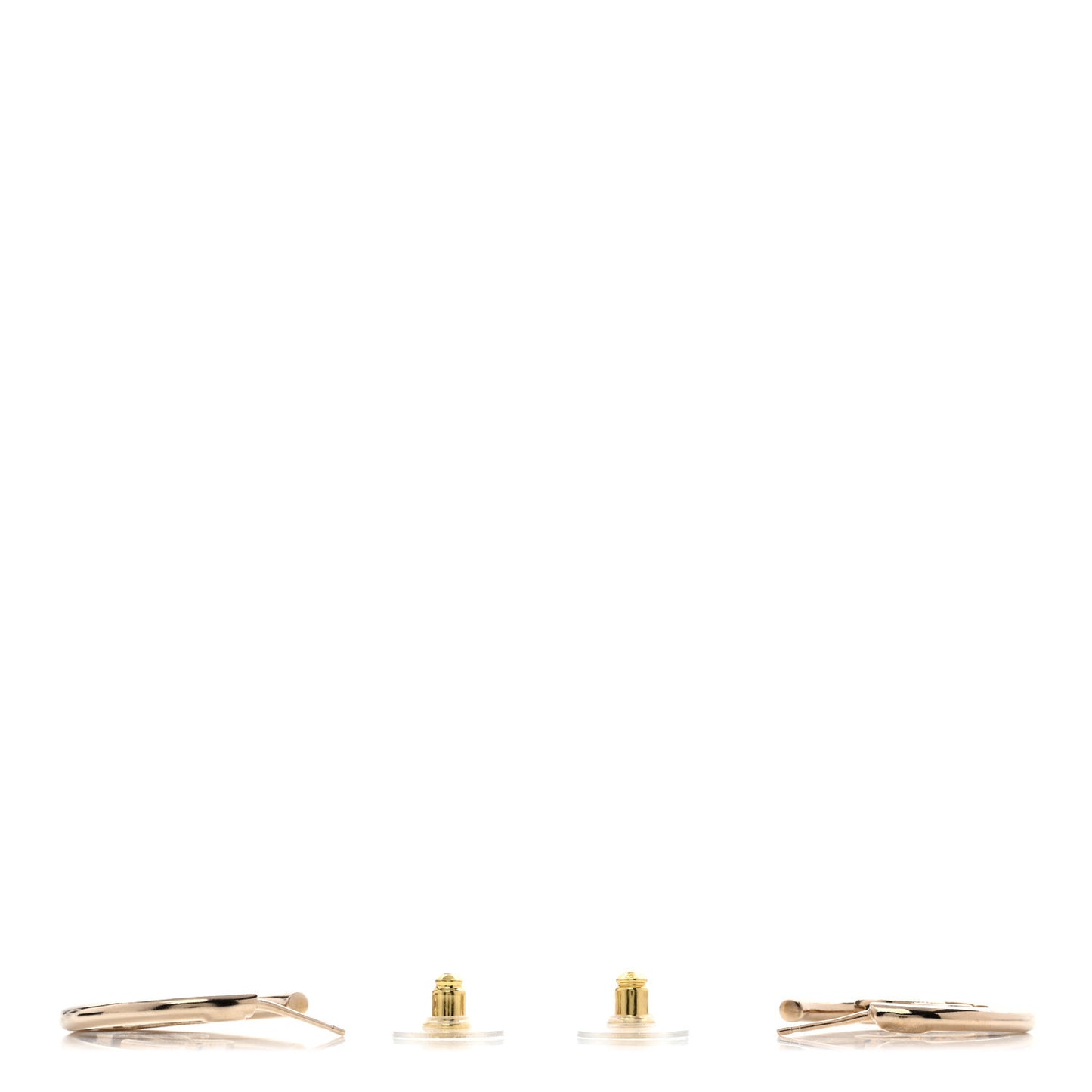Metal Textured CC Hoop Earrings Gold