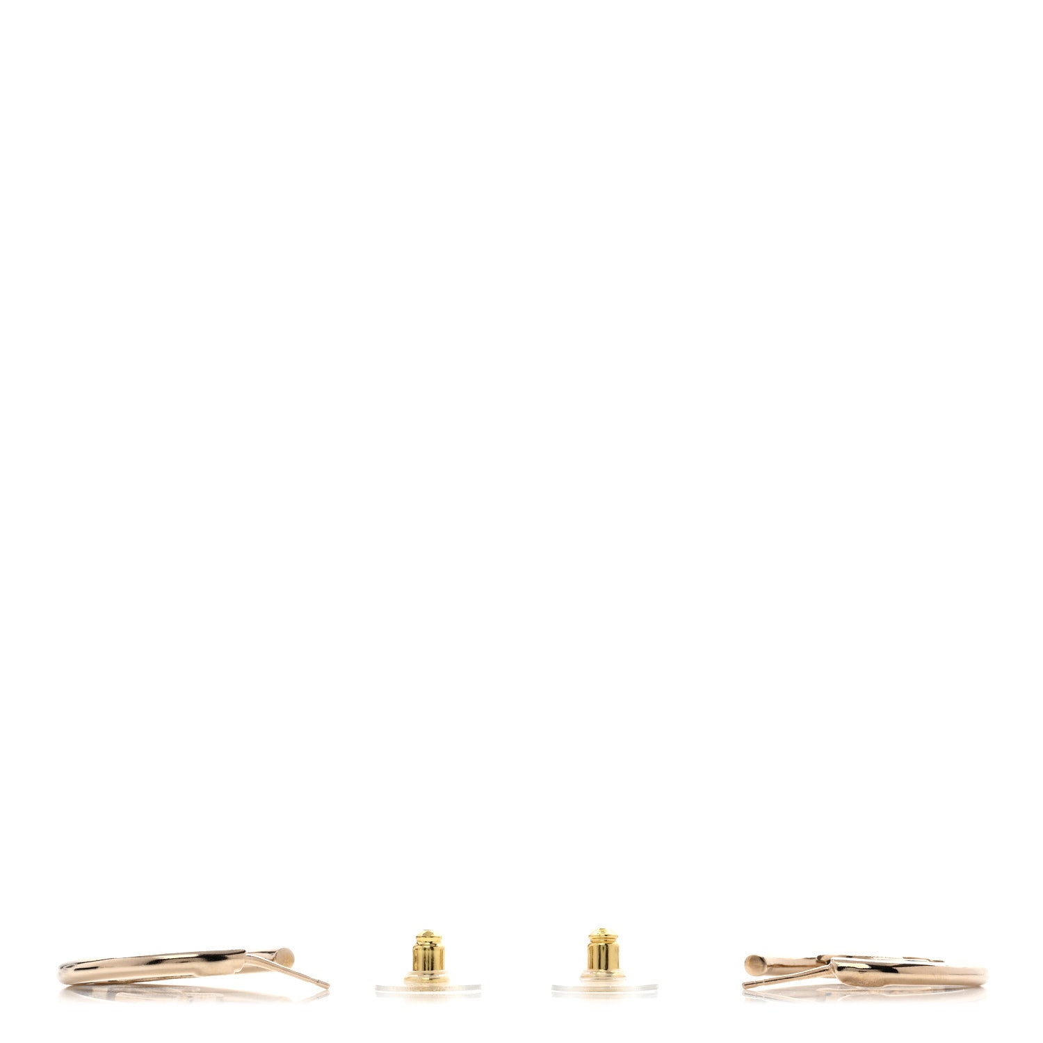 Chanel Metal Textured CC Hoop Earrings Gold 3 of 5