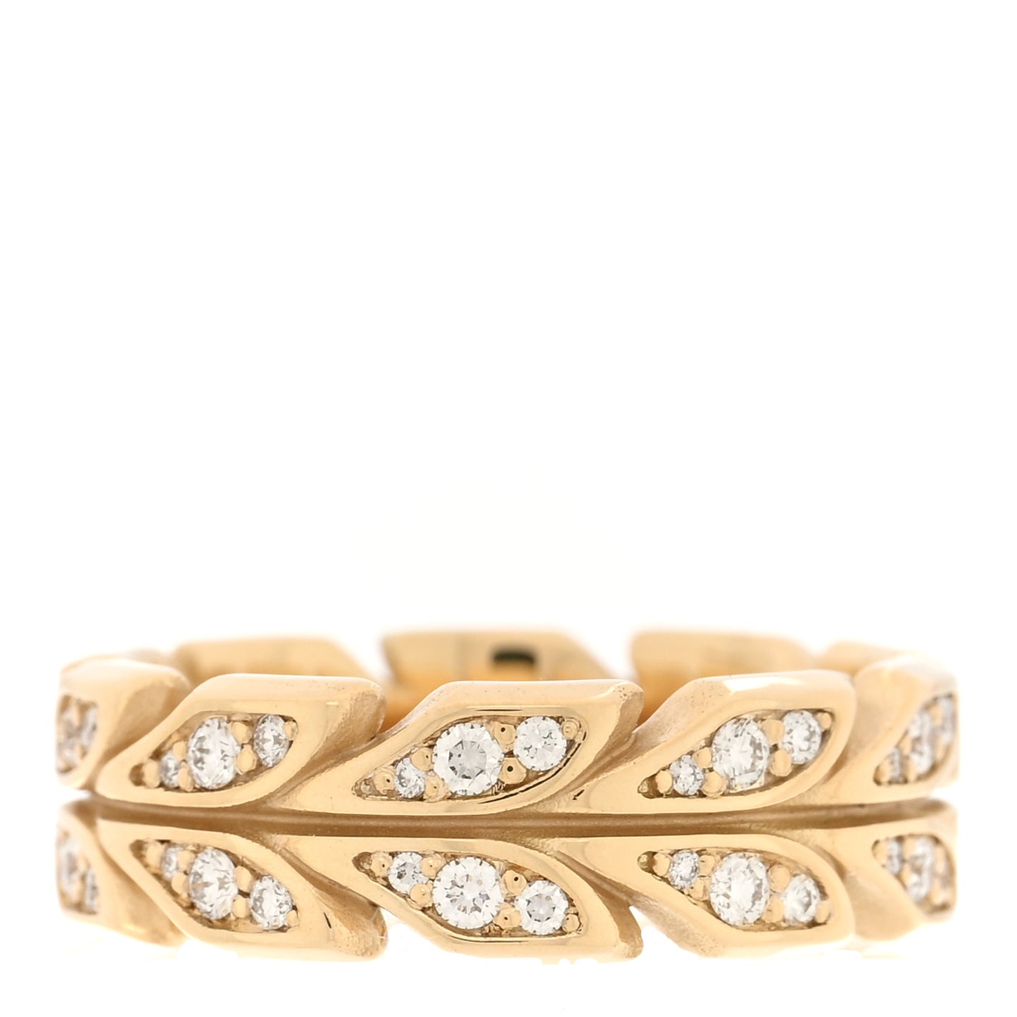 18K Yellow Gold Diamond Victoria Vine Band Ring 52 6