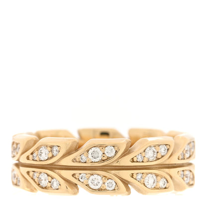 Tiffany 18K Yellow Gold Diamond Victoria Vine Band Ring 52 6 3 of 4