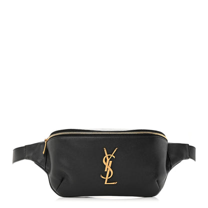 Saint Laurent Grain De Poudre Monogram Belt Bag Black 1 of 12
