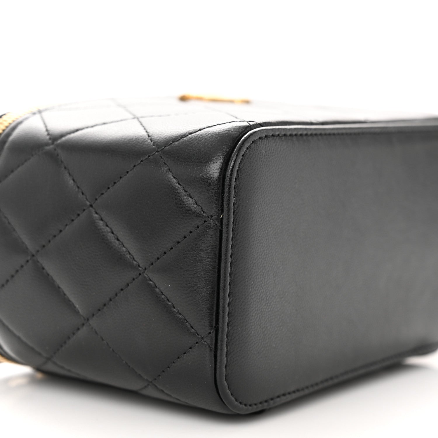 Chanel Goatskin Quilted Punk Essentials Vanity Case With Chain Black 9 of 11