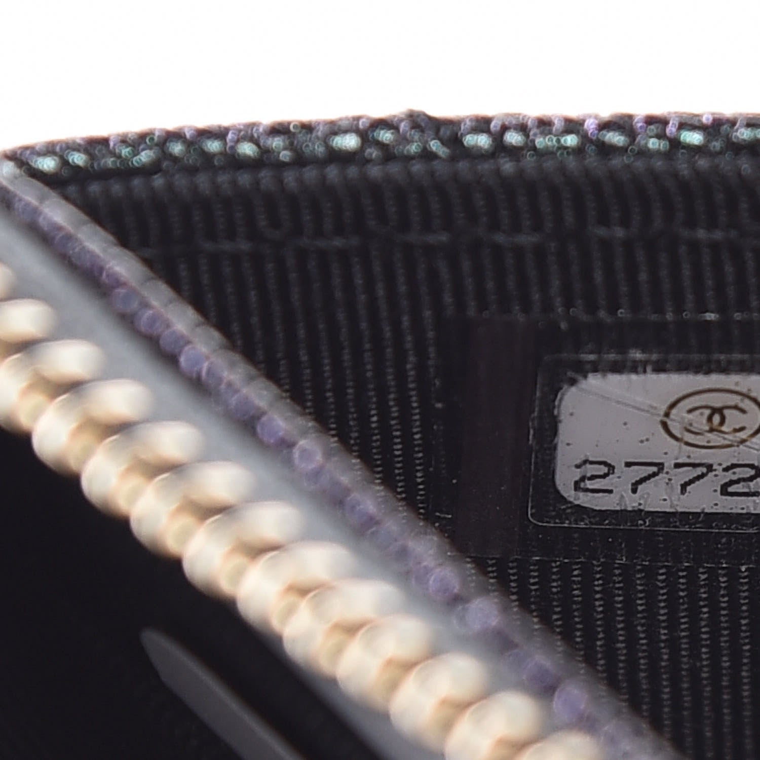Chanel Iridescent Caviar Quilted Classic Pouch With Handle Black 7 of 8
