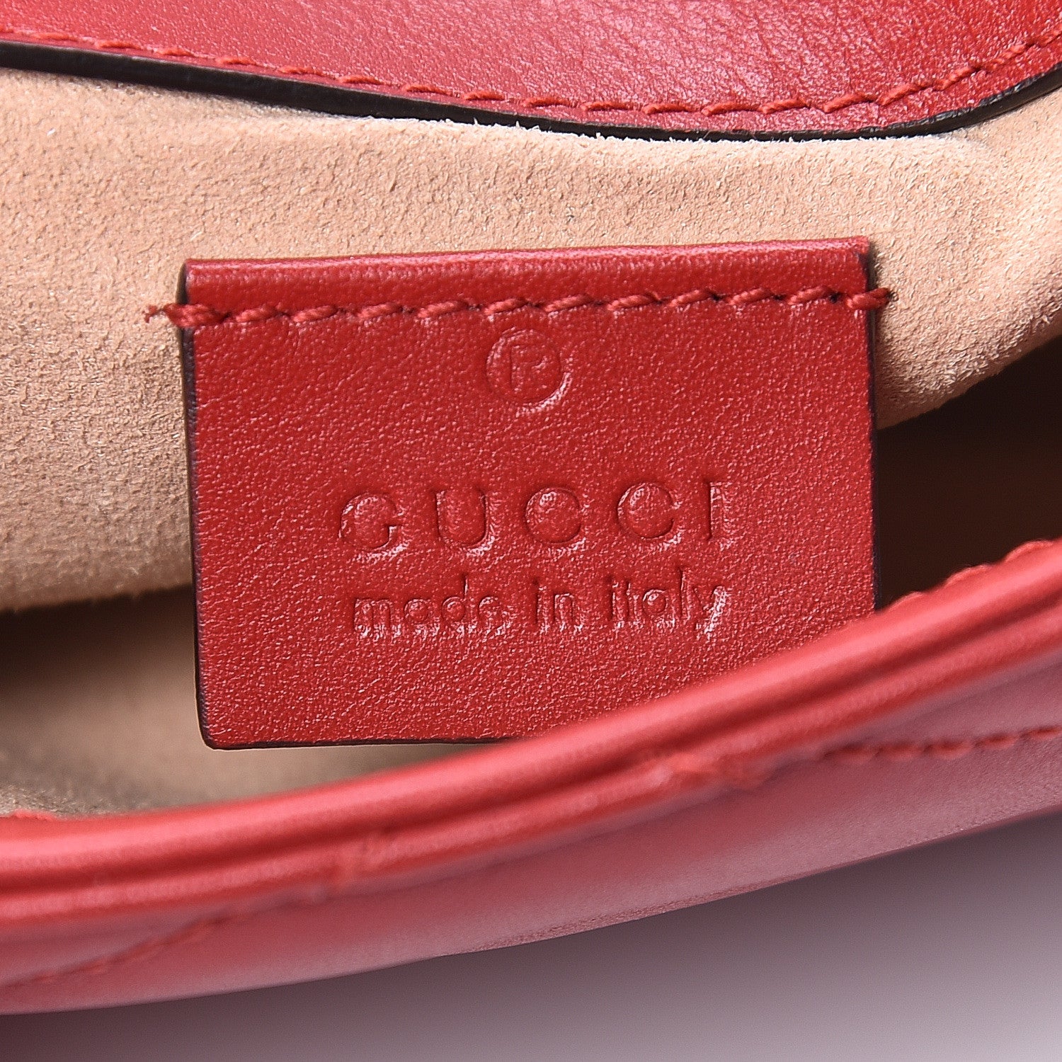 Gucci Calfskin Matelasse Super Mini GG Marmont Shoulder Bag Hibiscus Red 6 of 11