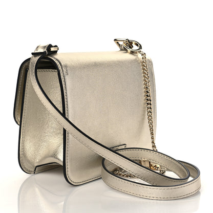 Valentino Garavani Metallic Calfskin Micro VSling Shoulder Bag Sahara 3 of 9