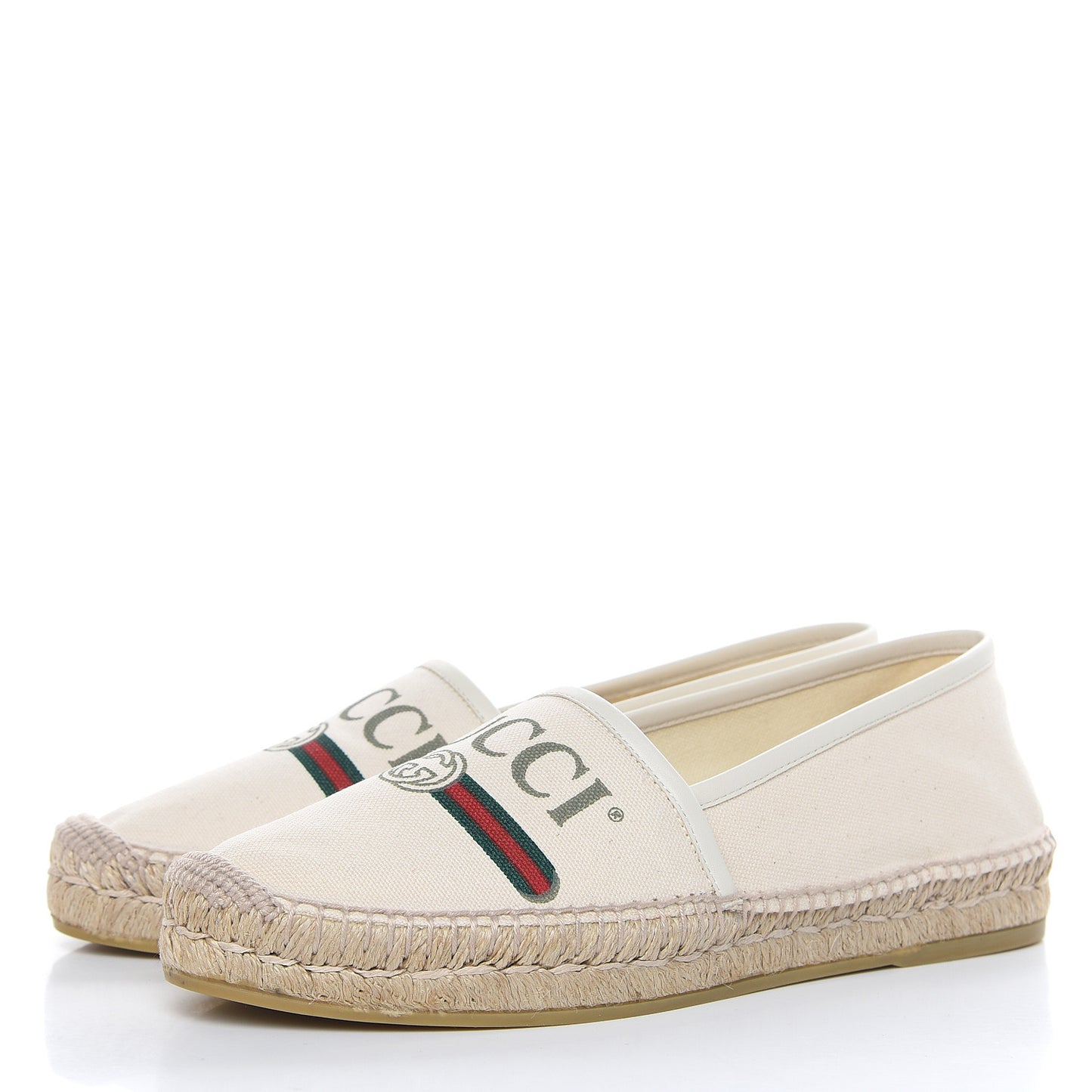Canvas Logo Espadrilles 39.5 Greggio White