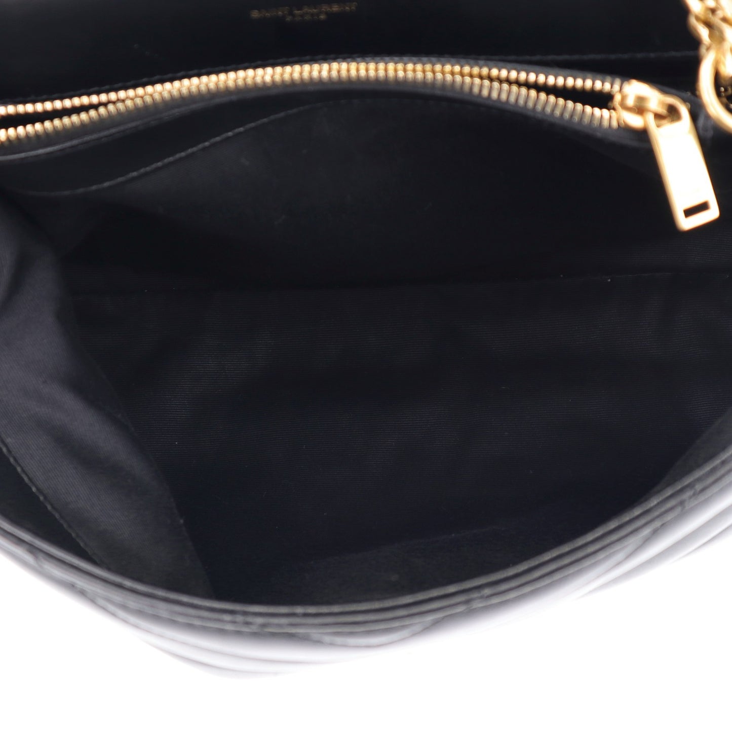 Calfskin Y Quilted Monogram Medium Loulou Chain Satchel Black