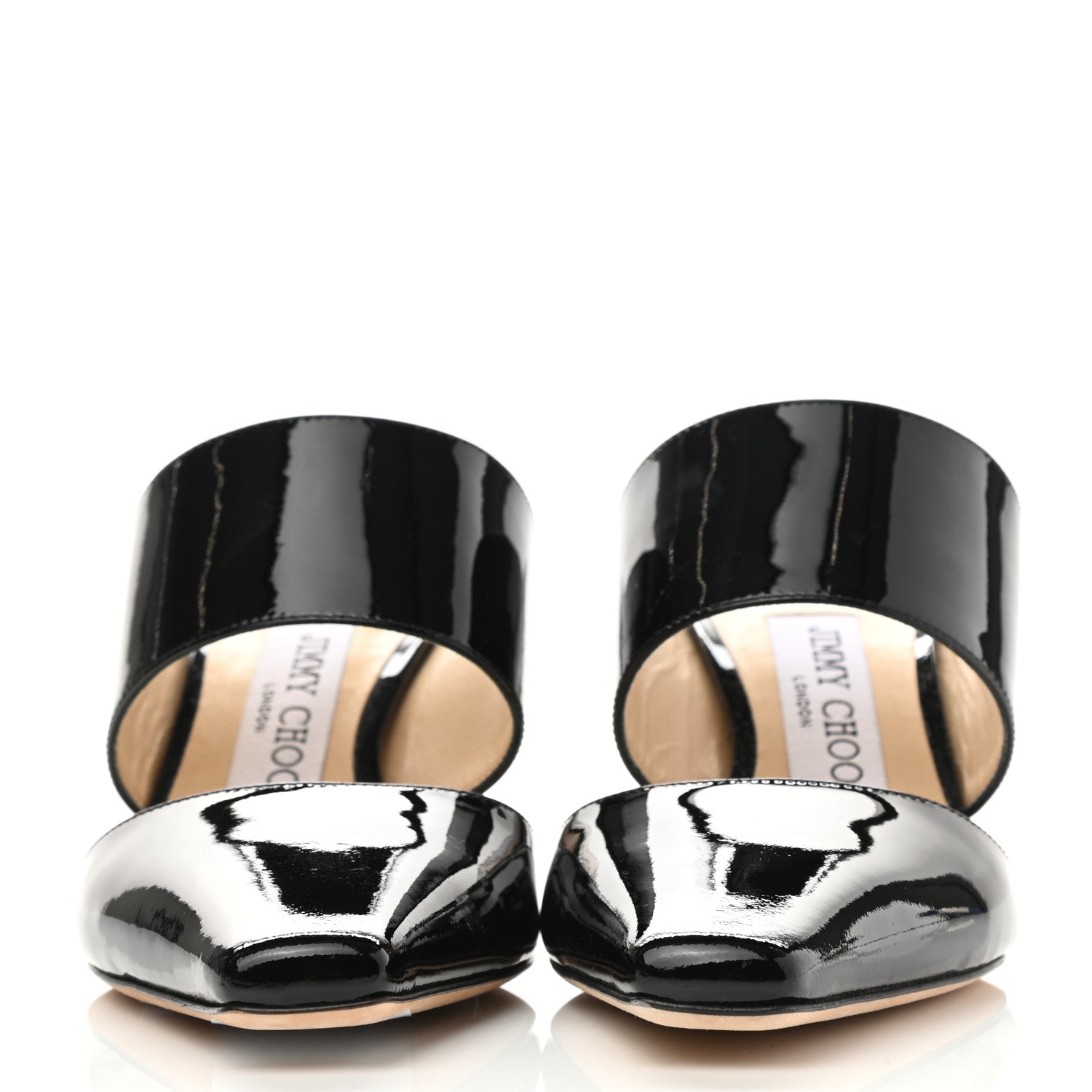Jimmy Choo Patent Calfskin Hawke 65 Mules 37 Black 2 of 8