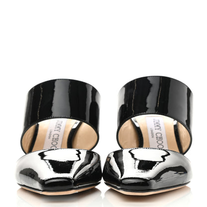 Jimmy Choo Patent Calfskin Hawke 65 Mules 37 Black 2 of 8