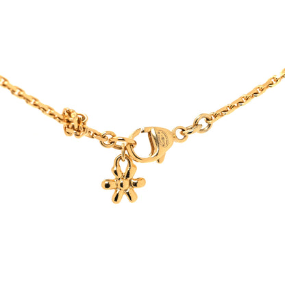Chanel Pearl Crystal CC Flower Pendant Necklace Gold White 4 of 5