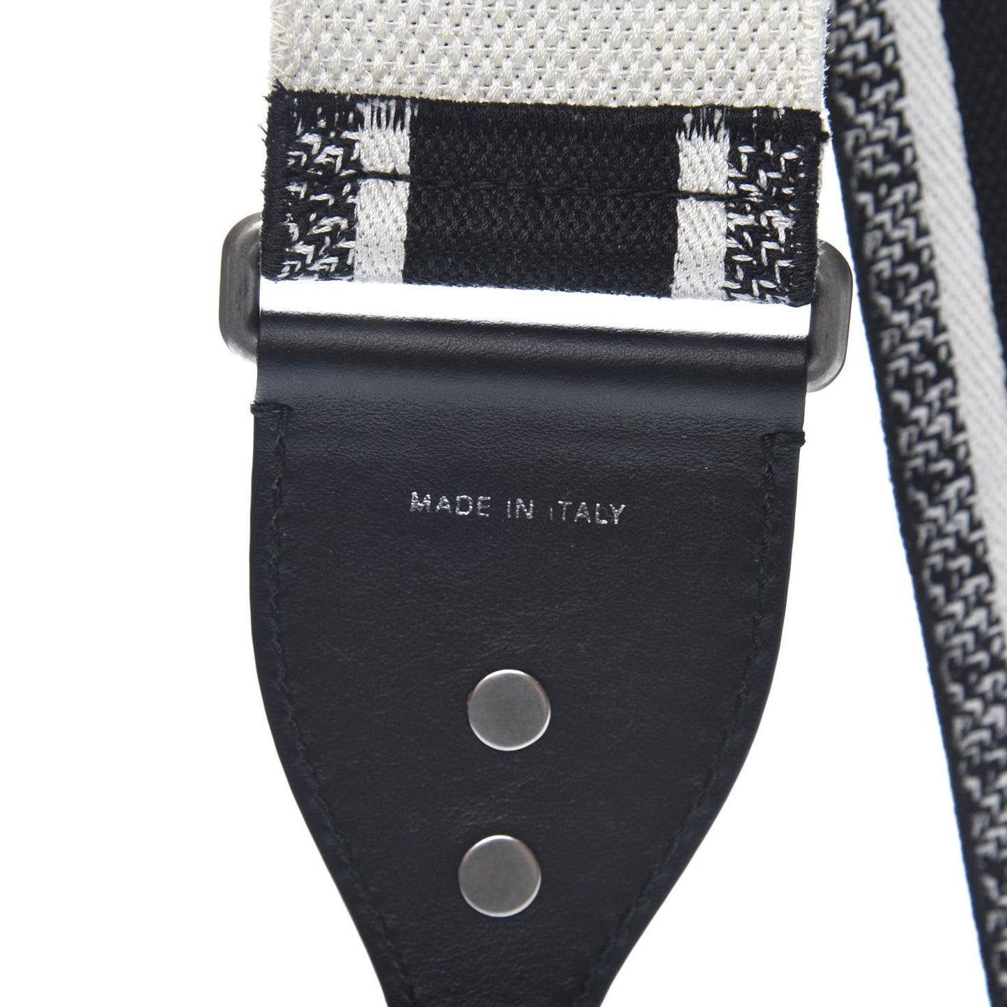 Canvas Embroidered Shoulder Strap Black White