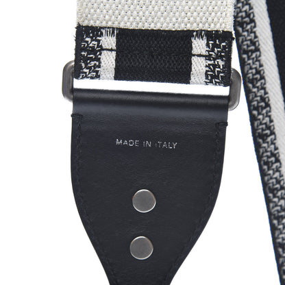 Christian Dior Canvas Embroidered Shoulder Strap Black White 4 of 4