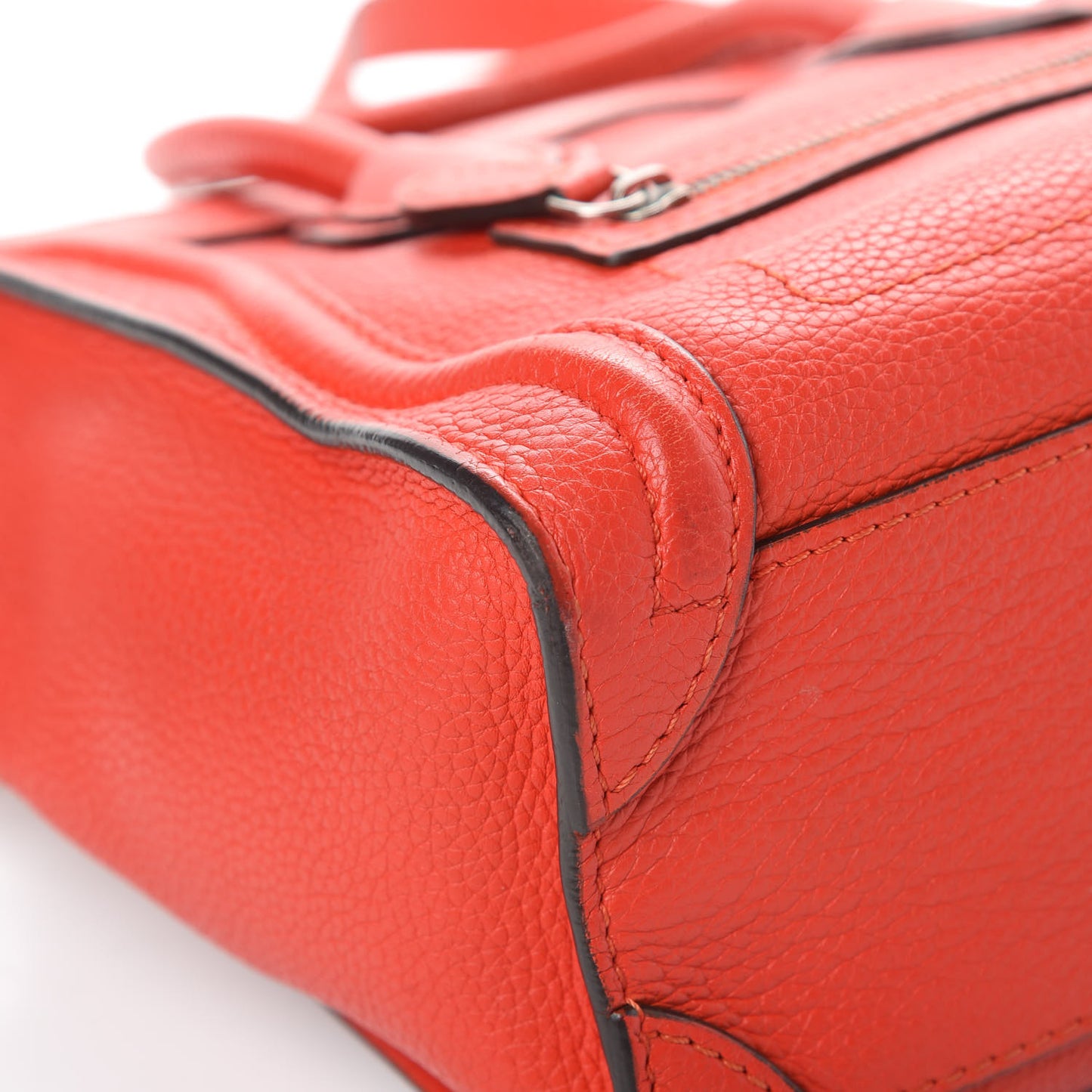 Drummed Calfskin Nano Luggage Red