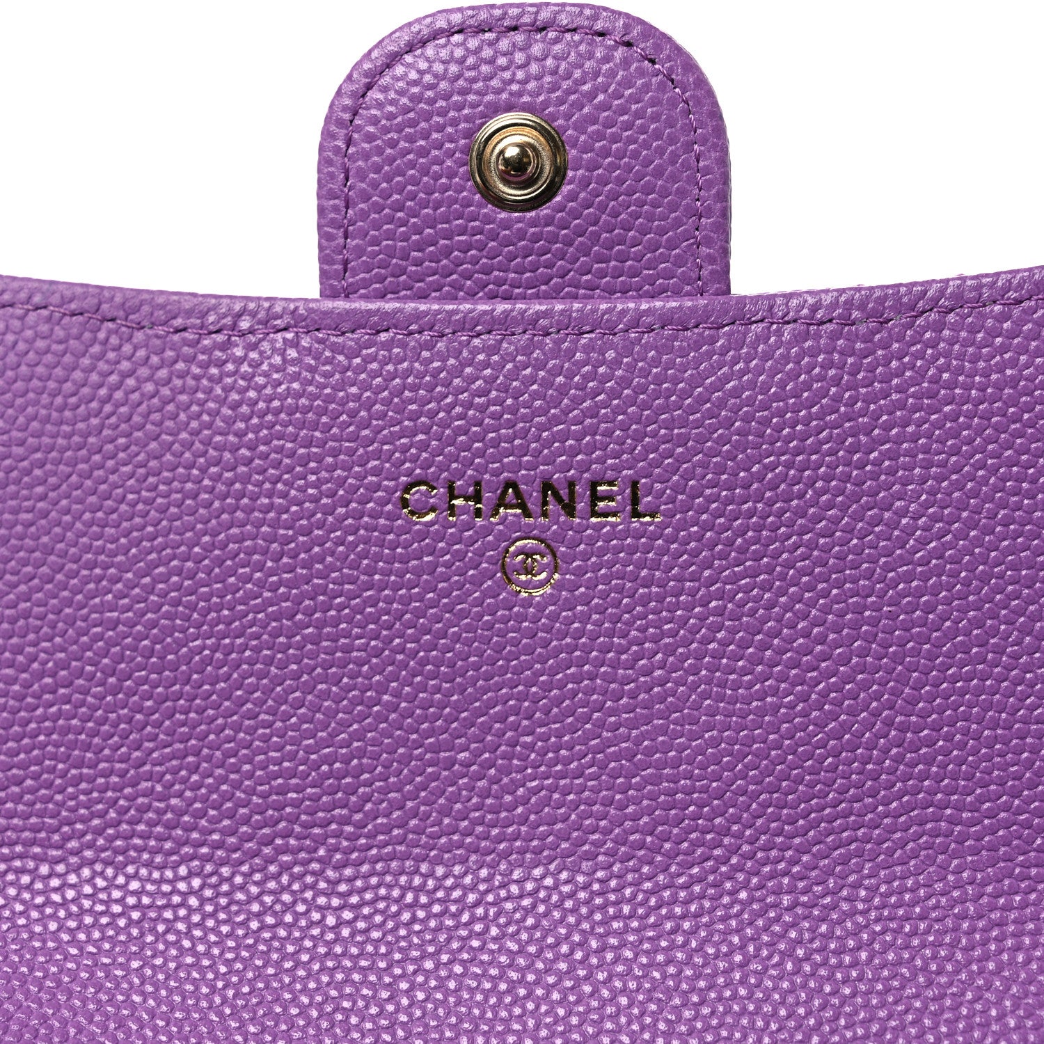 Chanel Caviar Quilted Large Gusset Flap Wallet Purple 6 of 13