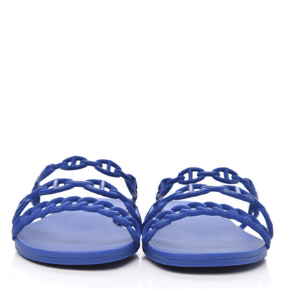 Hermes Rubber Chaine d'Ancre Rivage Sandals 37 Bleu Smalt 2 of 8