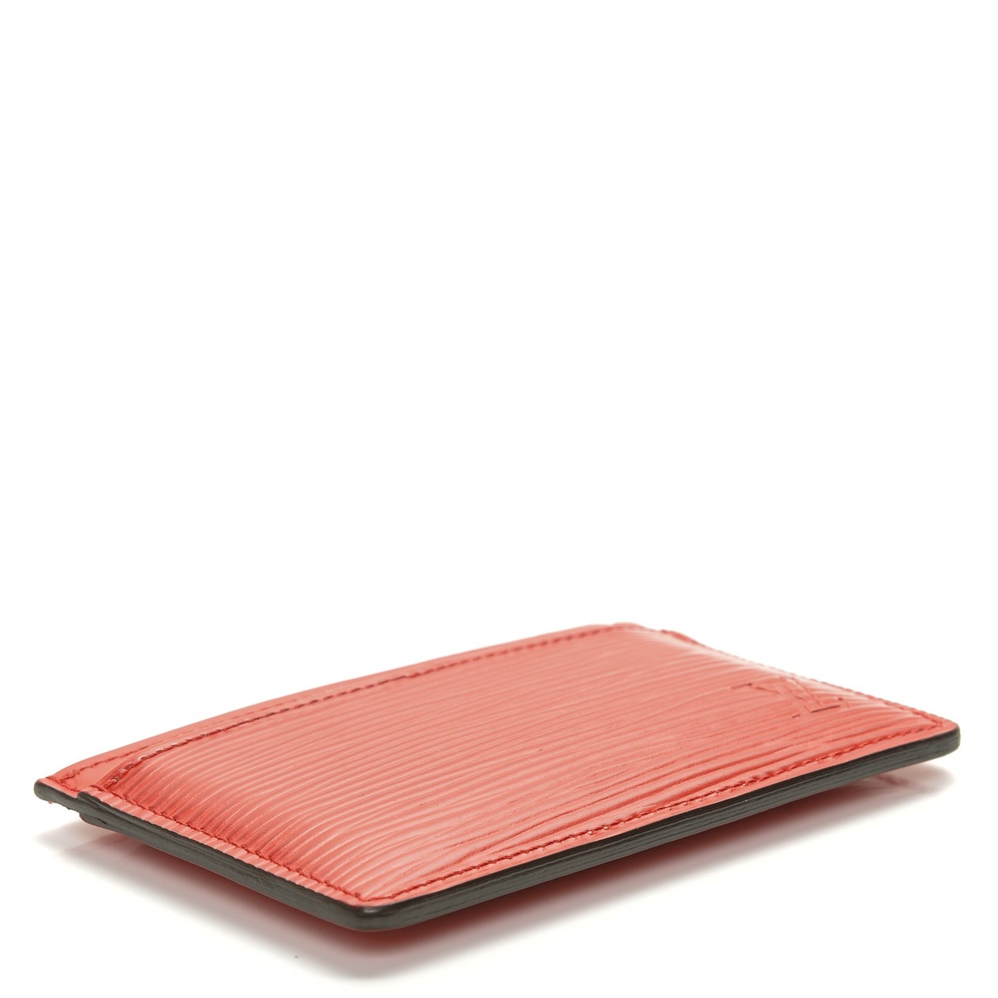 Epi Card Holder Coquelicot