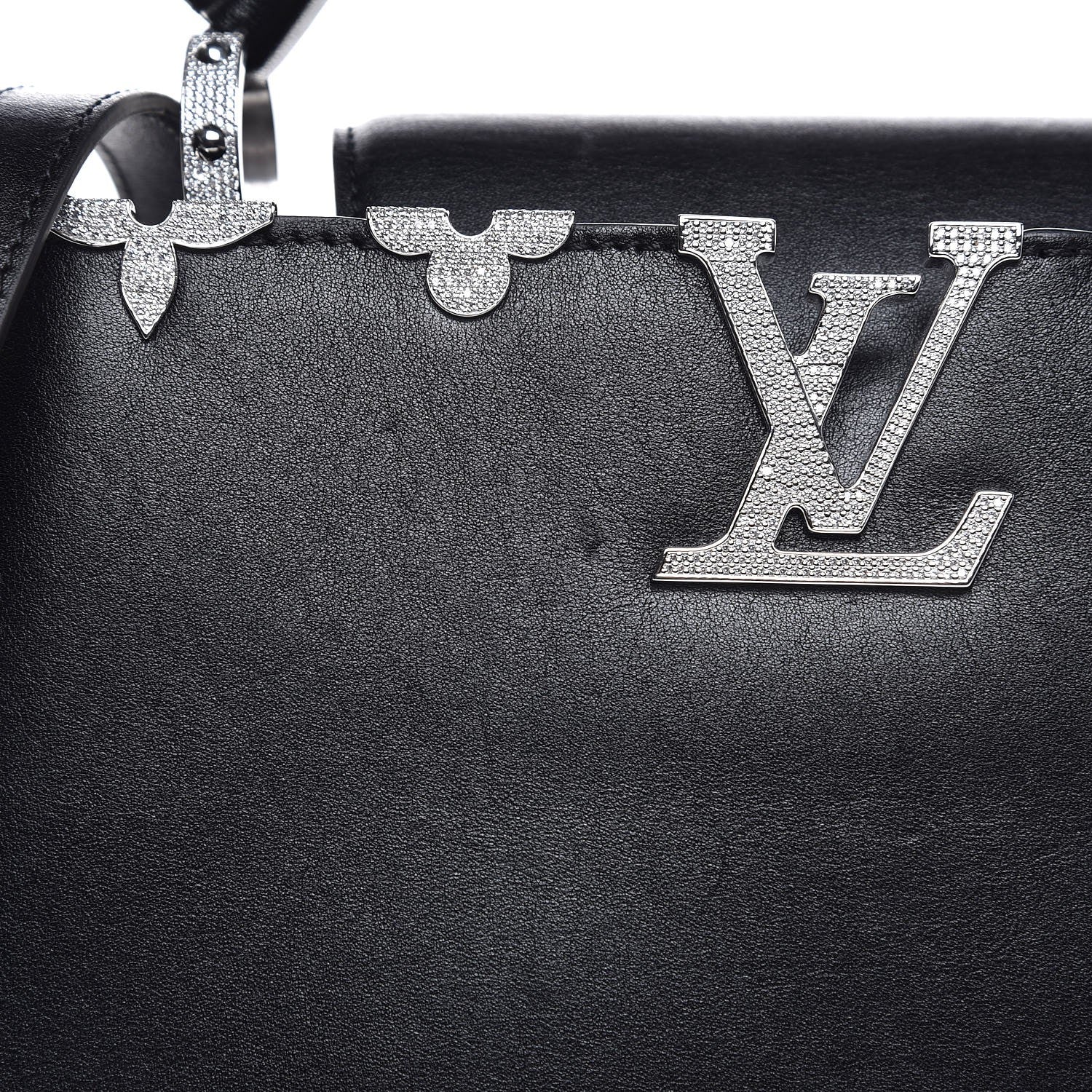 Louis Vuitton Smooth Calfskin Crystal Flowers Capucines BB Black 8 of 8