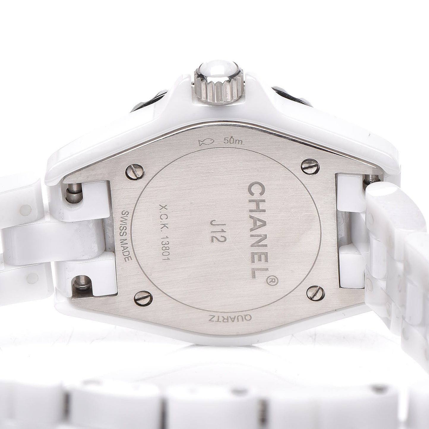 Stainless Steel Ceramic Diamond Mother of Pearl 29mm J12 Quartz Watch White