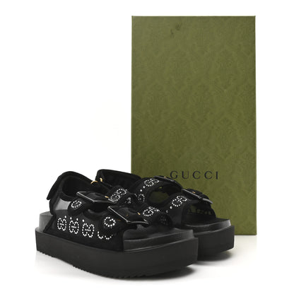 Gucci Tela Retino Kid Scamosciato Crystal GG Monogram Womens Dad Sandals 36 Black 8 of 8