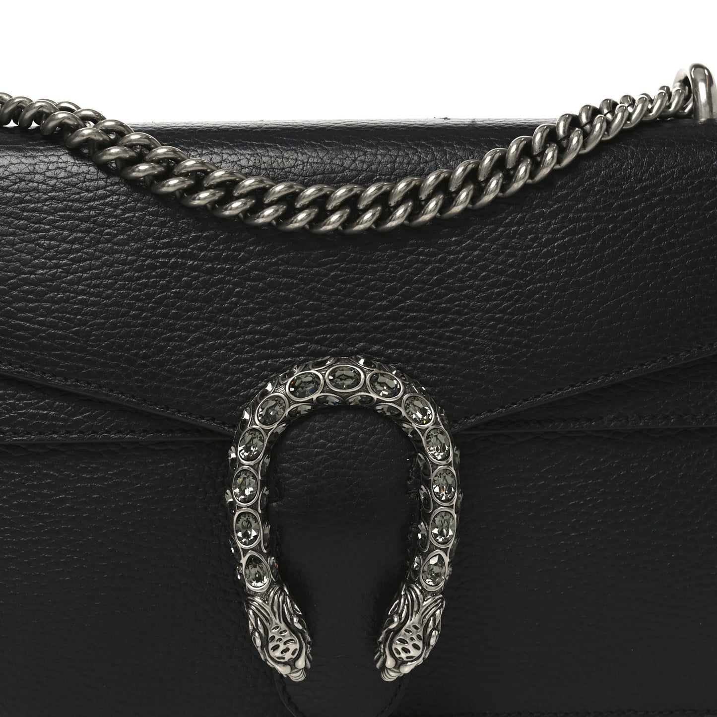 Pebbled Calfskin Small Dionysus Shoulder Bag Black