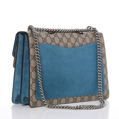 Gucci GG Supreme Monogram Angry Cat Embroidered Medium Dionysus Shoulder Bag Beige Ultramarine 4 of 14
