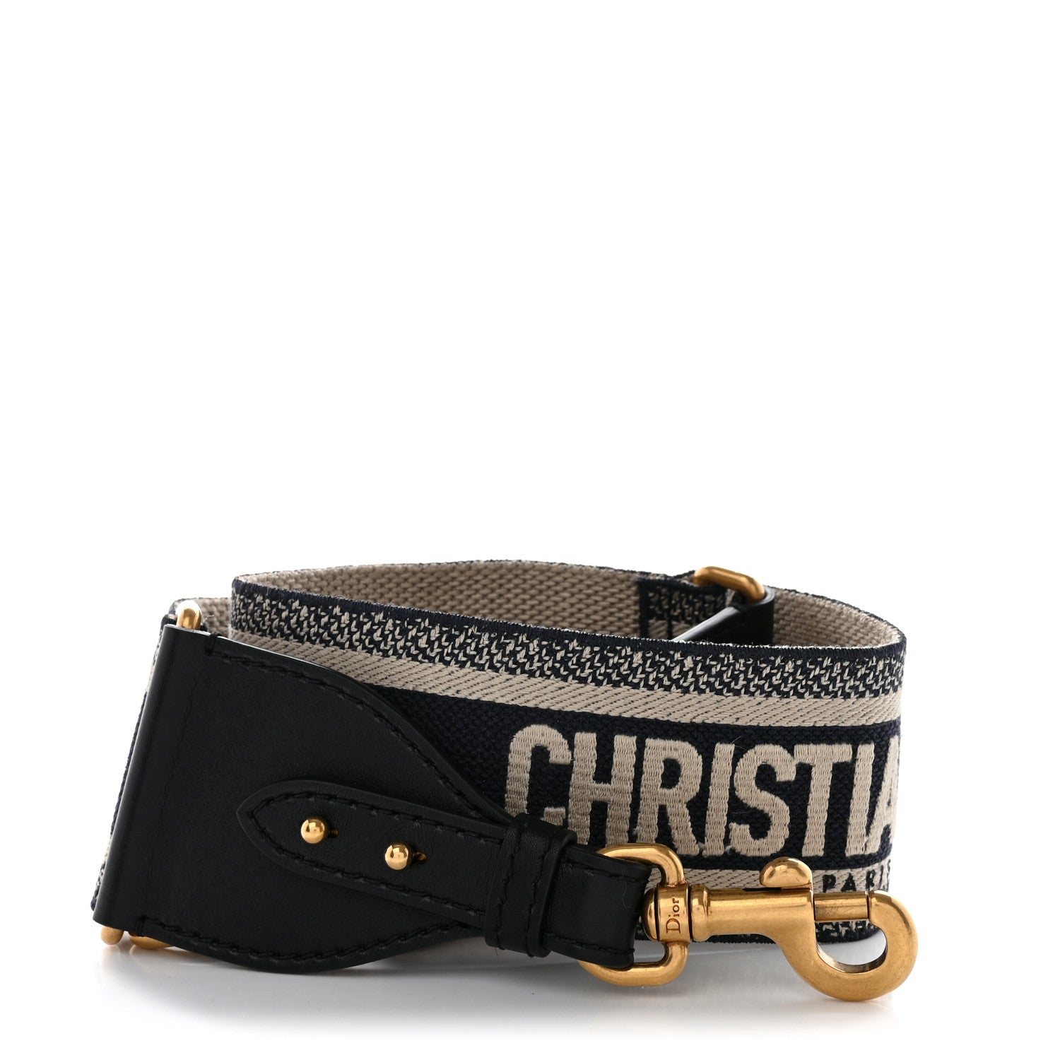 Christian Dior Canvas Embroidered Shoulder Strap Blue 1 of 5
